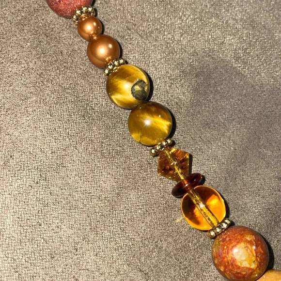 Vintage cross with multi beaded toggle clasp necklace - Picture 5 of 7